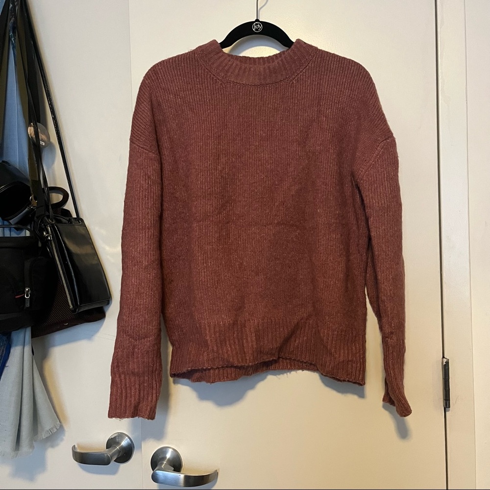 Pink Knitted Mock-neck
